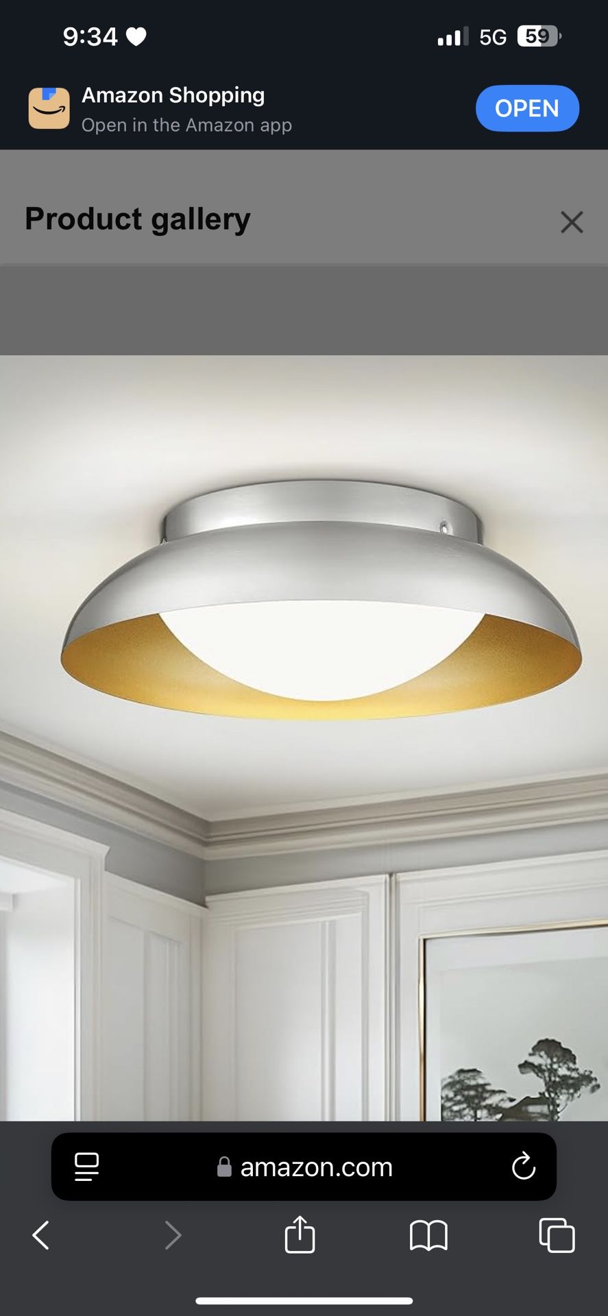 12" Flush Mount Ceiling Light, Modern Ceiling Light in Brushed Nickel Finish with Frosted Glass Shade for Hallway, Bedroom, CL03BN
