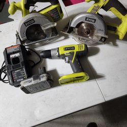 Ryobi 3-tool set with battery and charger
