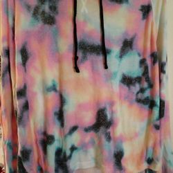 Ladies Large PinkLong Sleeve Sweater With Hoody