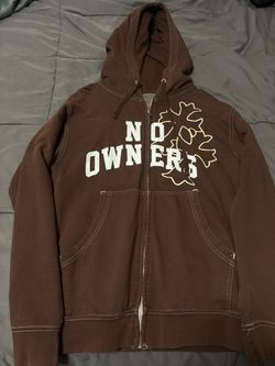 No Owners Brown Zip-Up Hoodie