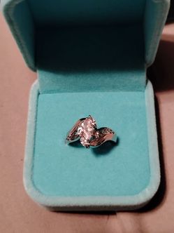 2CT Marquise-Cut Genuine 3 Diamond 925 Sterling Silver Engagement Ring Size 4.5