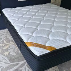 Newer King DreamCloud 14" Hybrid Premier Rest Mattress and Platform Bed Frame