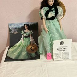 Vintage. Porcelain.  Doll.  VIVIAN  LEIGH.   Scarlet O’Hara.