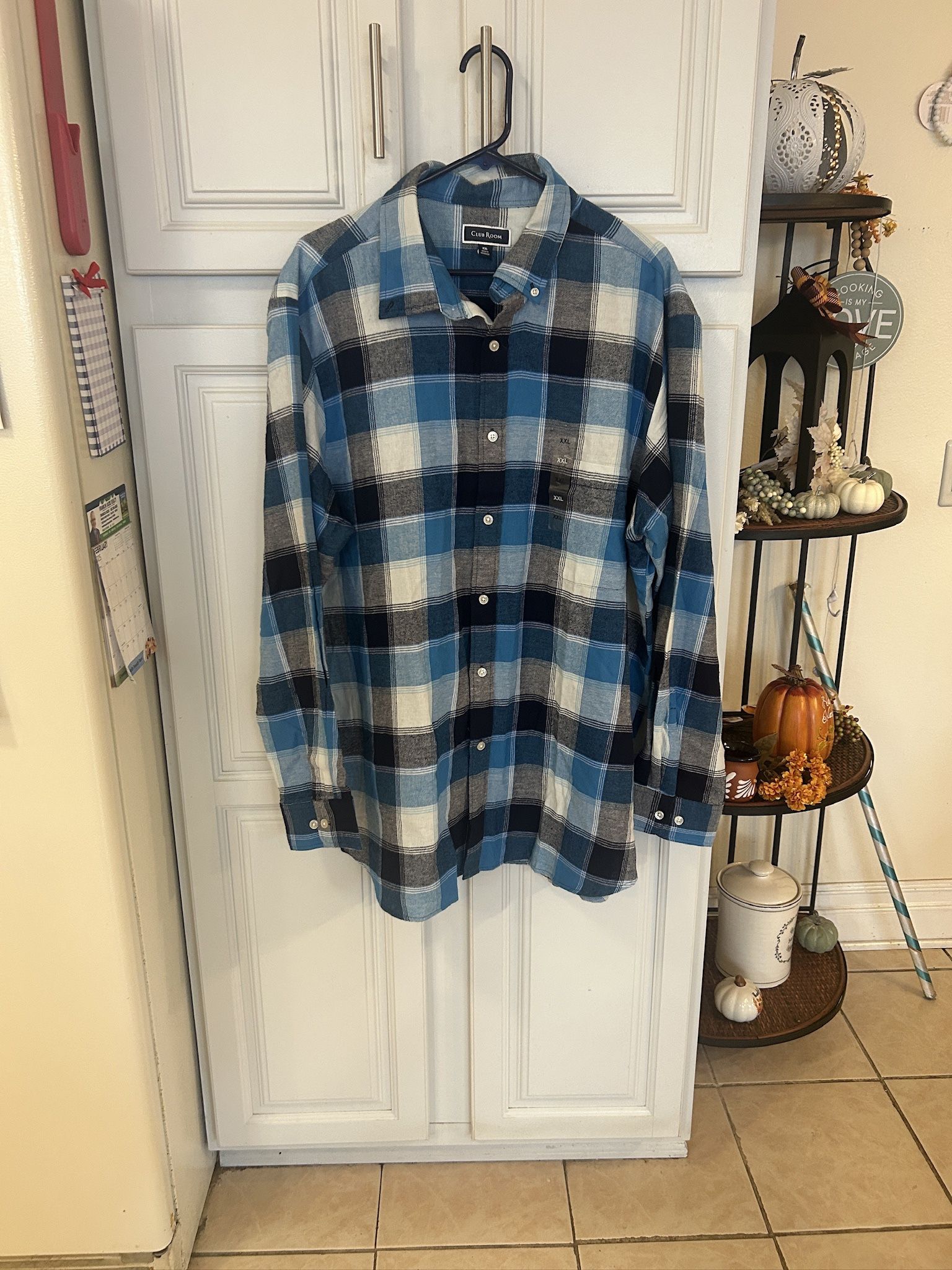 New Men’s Club Room Plaid Men’s Shirt