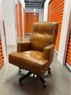 Vintage Leather Executive Office Chair with Nailhead Trim - excellent condition - $100 OBO