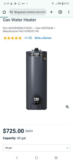AO SMITH WATER HEATER 40 GALLON