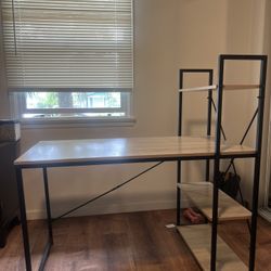 Light Wood Desk With Shelves 