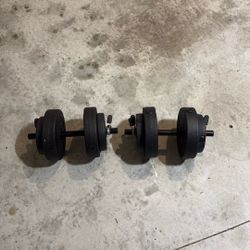 Adjustable Dumbbells (4x7.5lb Plates+4x2.5lb Plates) Clamps Included!