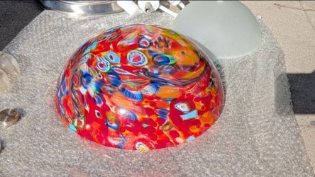 Hampton Bay Light Fixture Hand Blown Variegated Art Glass Dome Ceiling Lamp Sconce Chandelier Pendant