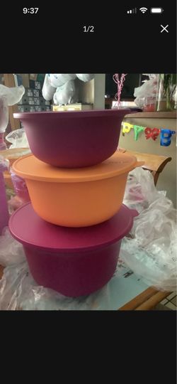 Set De 3 Tazones 12 Litros 7.5 Litros 4 Litros De Tupperware
