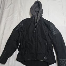 Women's  Hooded Biker Jacket Size M