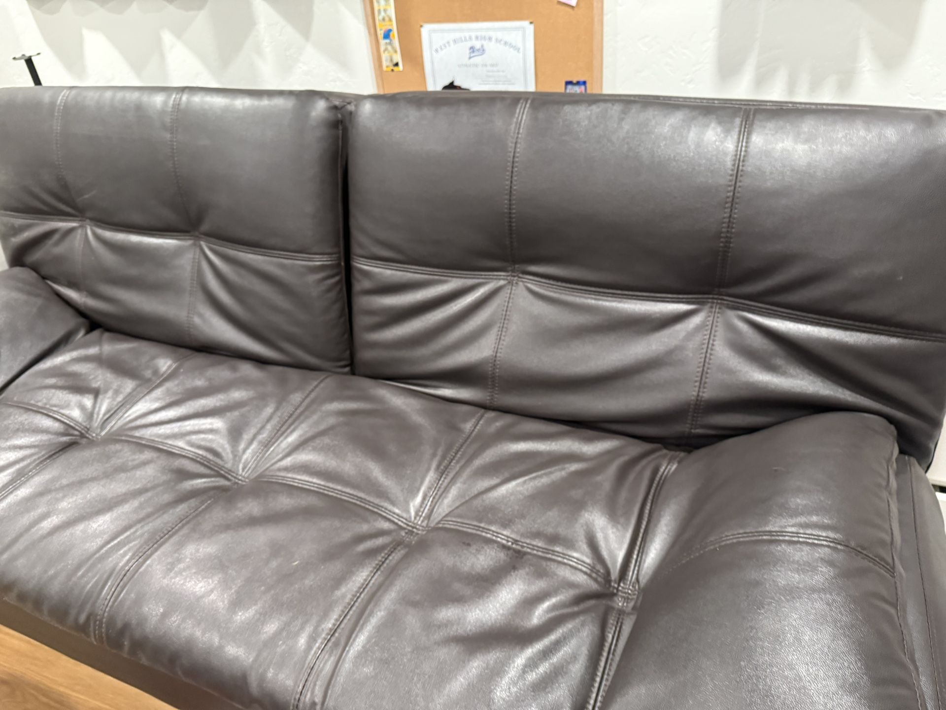 Vintage brown leather couch