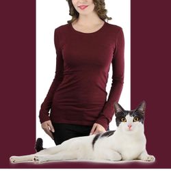 New! Burgundy Long Sleeve Shirt - Women's Medium 