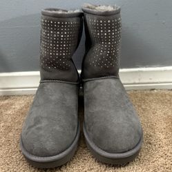 UGG, Shoe, Boot, Grey, Diamonds, Size 6 