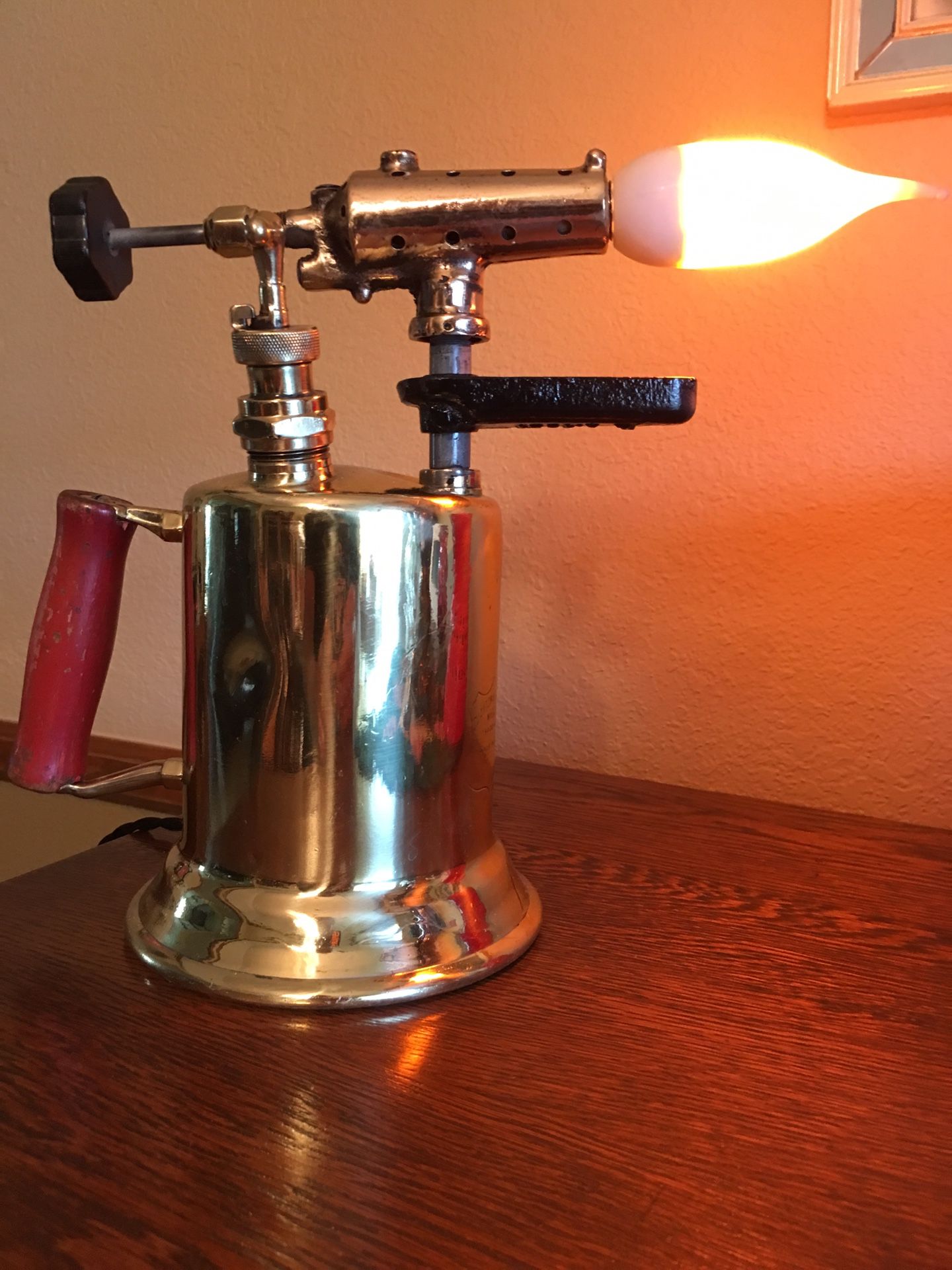Vintage blow torch lamp