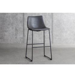 Industrial Style Charcoal Gray With White Trim Bar Stools 30” Set Of 2 