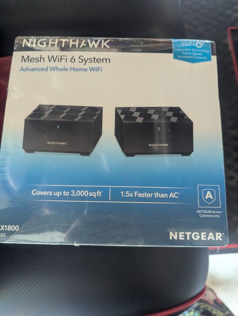 NETGEAR Nighthawk Whole Home Mesh WiFi 6 System (MK62) - AX1800 Router BRAND NEW IN SEALED BOX