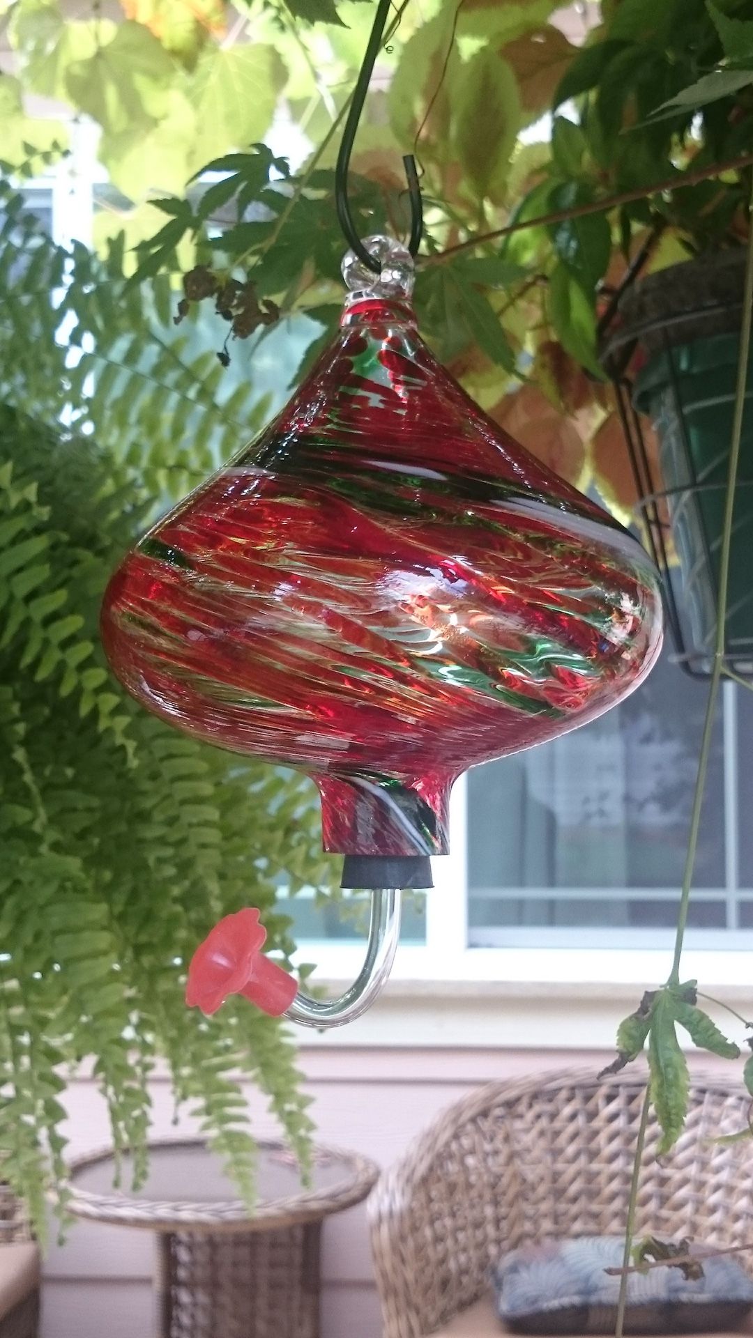 New Glass Hummingbird Feeder