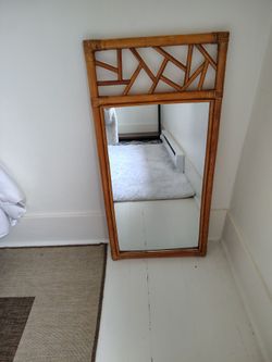 Bamboo frame mirror