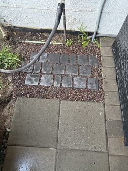 Water hose custom stone floor