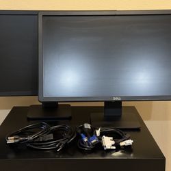 2 Dell UltraSharp 24-inch Monitors With Desk Mount