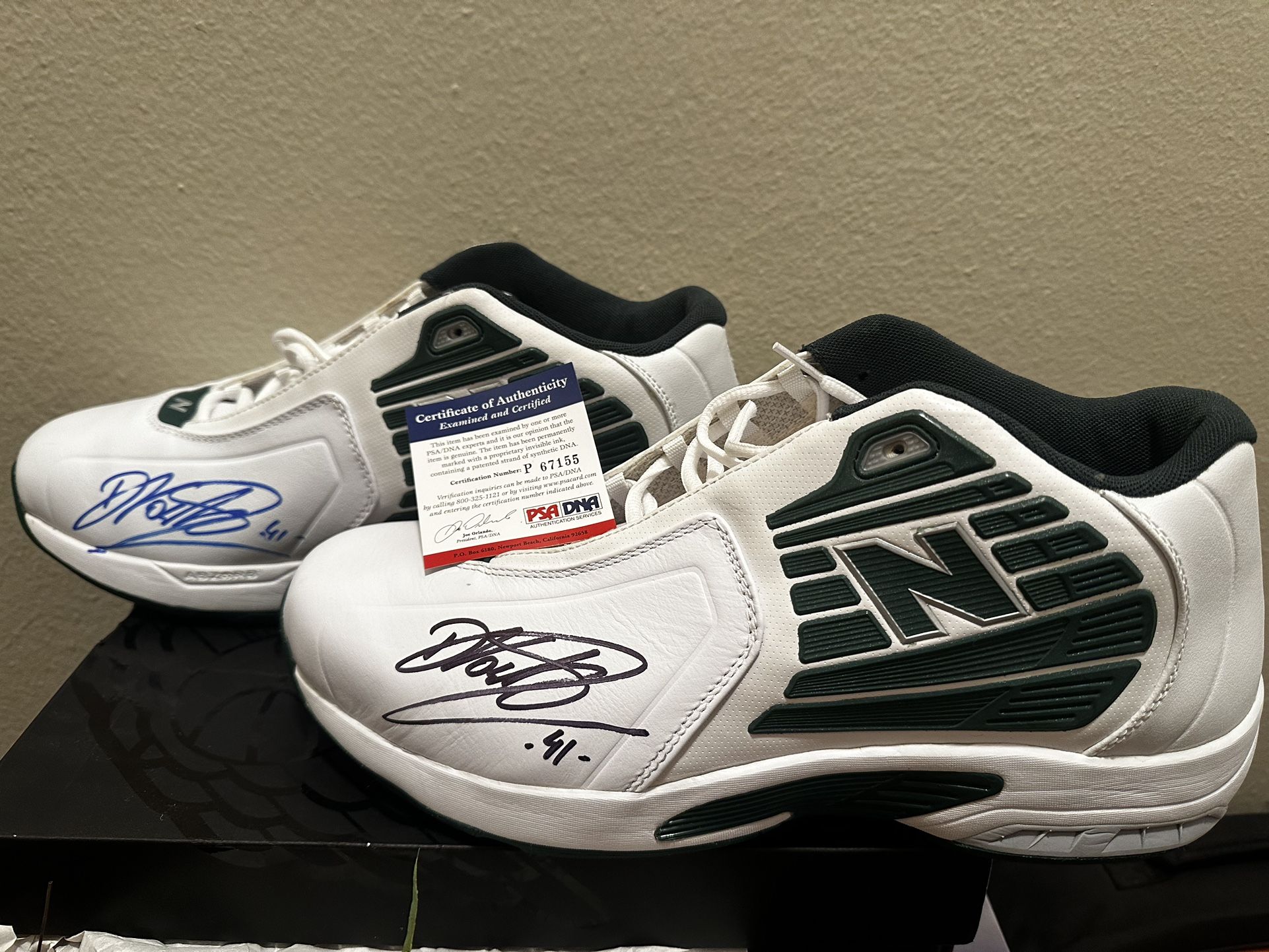 Signed Dirk Nowitzki Pair Of Signed Promo Brand New New Balance Shoes