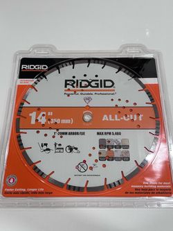 RIDGID 14” All-Cut Segmented Rim Diamond Saw Blade – New