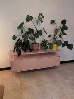 Pink TV Stand Mid Century Modern
