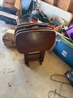 4 cherry TV Trays