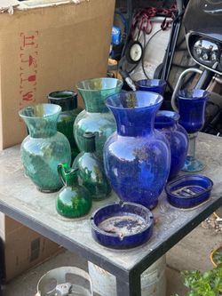 Vintage Cobalt Blue Glass Vase Collection