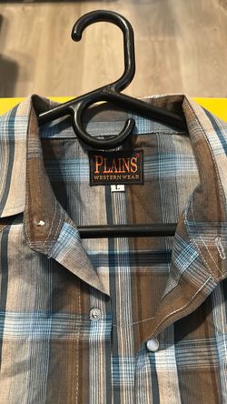 Plains Western Wear Plaid Shirt Size Large