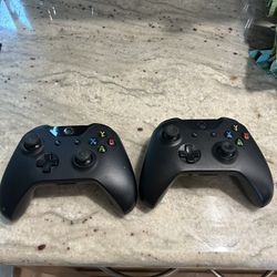 Two Xbox 1 Controllers (black) 