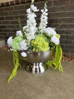 Silver floral bowl