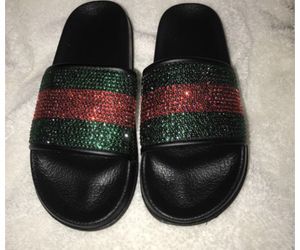 Rhinestone Gucci slides
