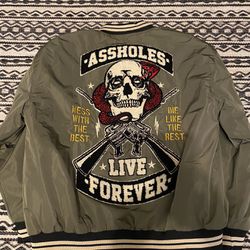 A$$holes Live Forever Medium Bomber Jacket 