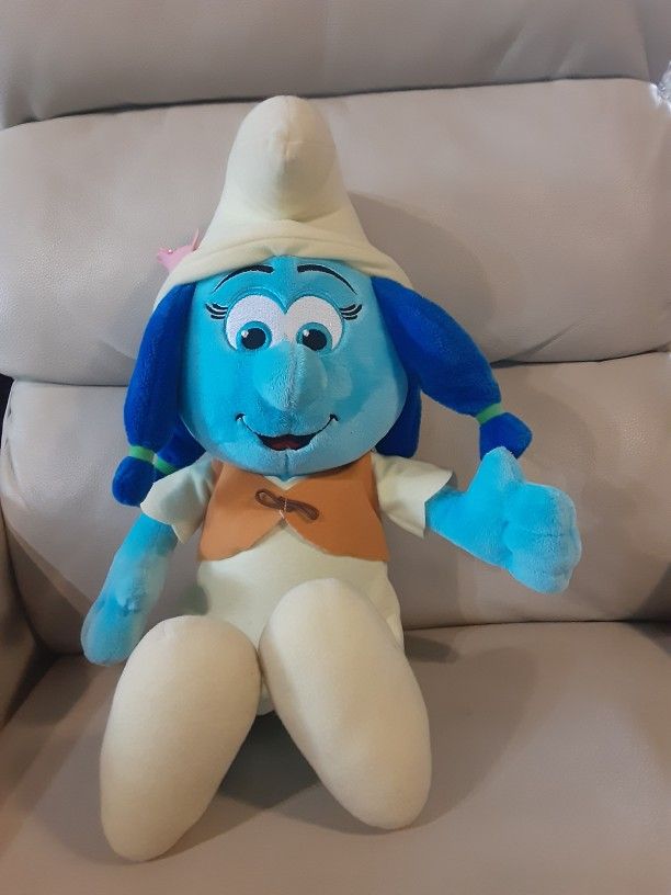 Smurfs The Lost Village Movie Jumbo Smurf Lily Plush Stuffed Kids Toy 21”