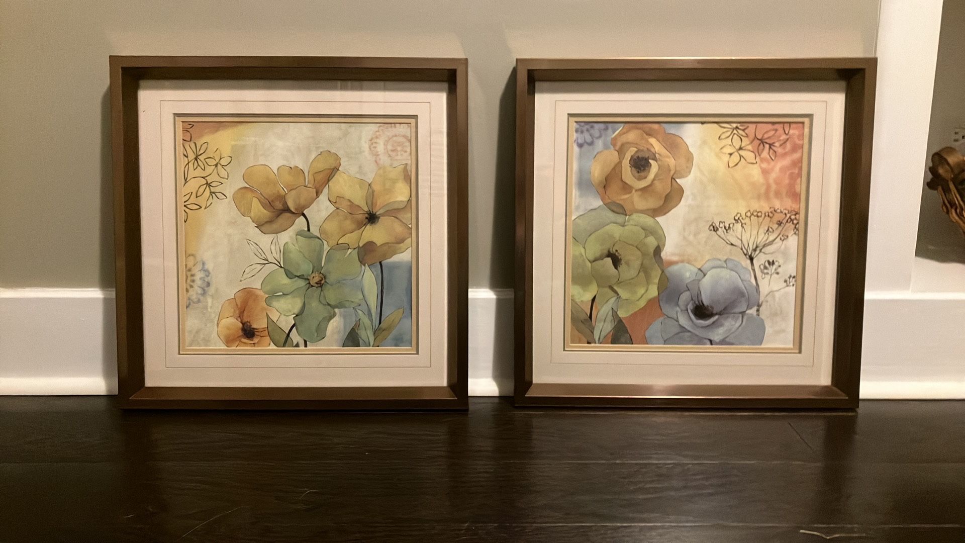 Two Beautiful Gold Framed floral prints