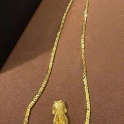 24k Gold Necklace With Pendant