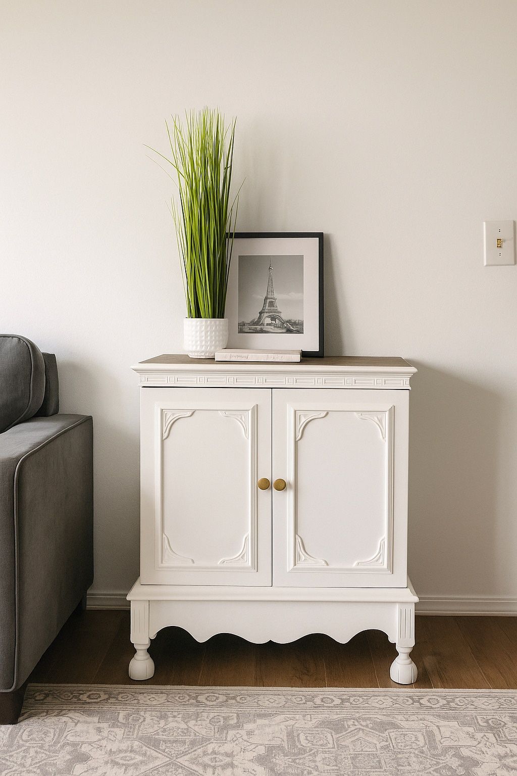 Vintage White Accent Cabinet