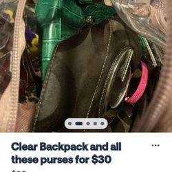 Thank You Backpack With All These Purses Included