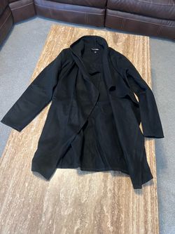Black Open-Front Cardigan Jacket