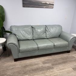 Genuine Light Blue Leather Sofa