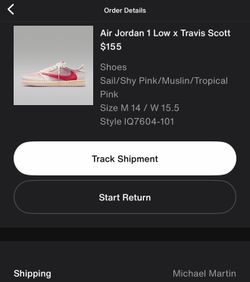 Air Jordan 1 Low SP Travis Scott “Tropical Pink”