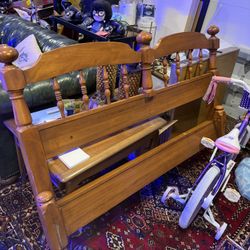 Vintage Solid Wood Twin Bed Frame