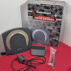 Radio Shack Amplified Indoor AM/FM Antenna 15-1859 Open Box *Missing AC Adapter 