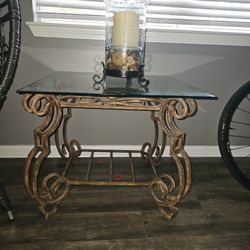 Need GONE ASap!! Glass Iron End Table 