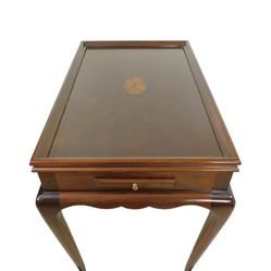 Vintage Mahogany Wood Inlaid Side/End Accent Table