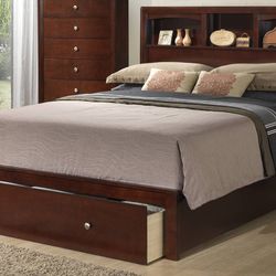 Queen Size Bed With Storage Drawer And Mattress Included 