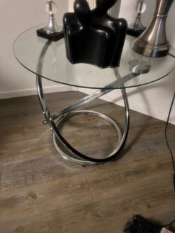 Glass round coffee table