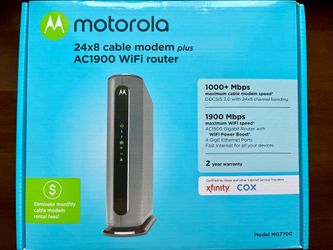 Motorola 24x8 cable modem + WiFi router combo